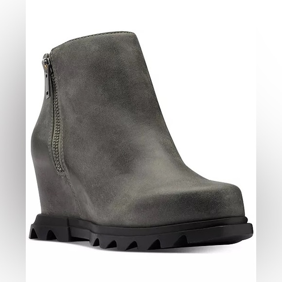Sorel Shoes - NWT Sorel Joan of Artic Wedge III Lug Sole Zip Booties Leather Gray